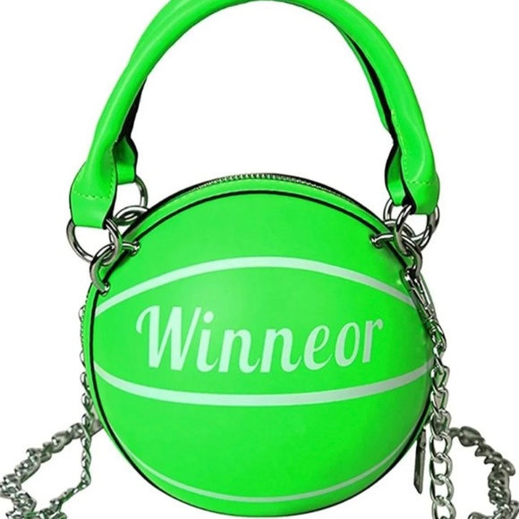 Neon green basketball crossbody purse - Picture 2 of 2